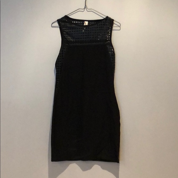 Black Mesh Detail Dress - Picture 2 of 4